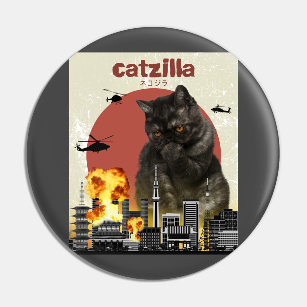 Cat Zilla Funny Black Exotic Shorthair Cat T Shirt For Animal