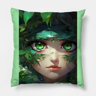 Closeup of a beautiful green eye Pillow