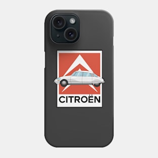 Citroen DS White Illustration Phone Case