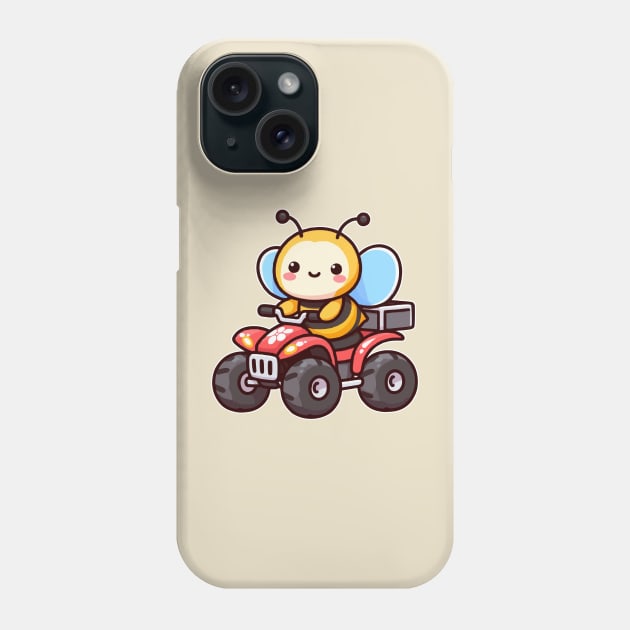 Cute Bee Ride ATV Phone Case by fikriamrullah