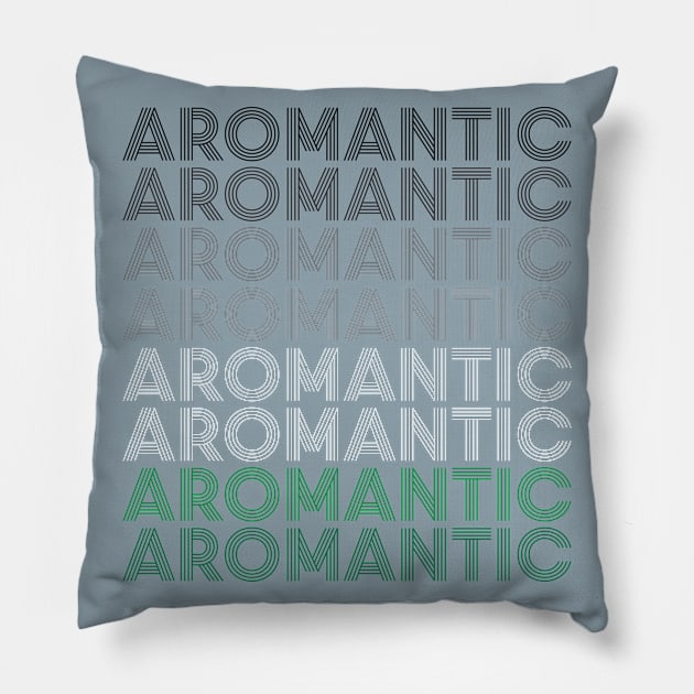 Retro Aromantic Pride Pillow by AceOfTrades