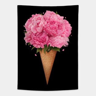 Ice cream with peonies Tapestry