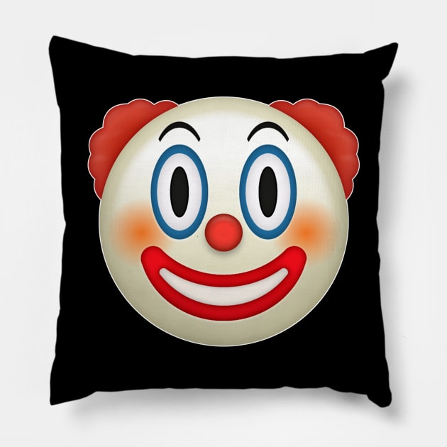 Clown Face Emoji Pillow by TextTees