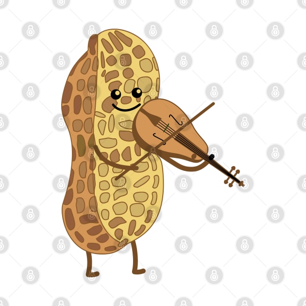 Funny peanut with violin by spontania