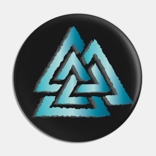 Vikings Norse Mythology Blue Valknut Pagan Asatru Magical Rune Pin