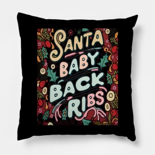 Santa Baby Back Ribs: A Christmas Feast for the Senses Pillow