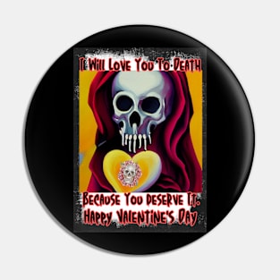 Goth Valentines Day Pin
