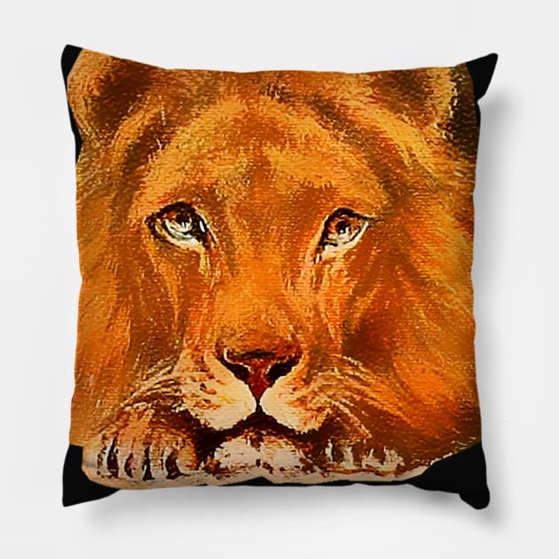 Lion face Pillow by Marccelus