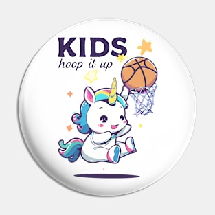 unicorn playing basketball Pin