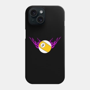 9 Ball with Hot Pink Flames Phone Case