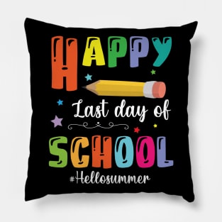 Happy Last Day Of School Hello Summer Teacher Student Senior Pillow