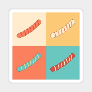 grilled sausage pixel art retro Magnet