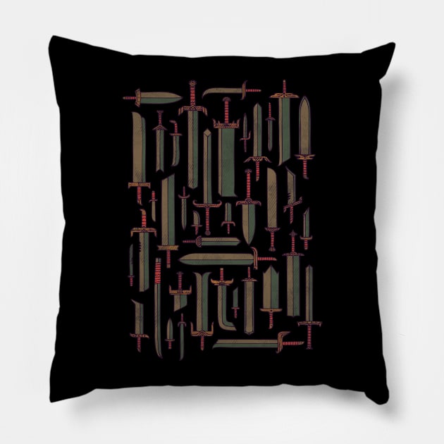 Bunch of Blades Pillow by againstbound