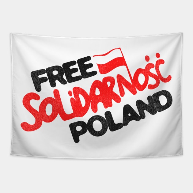 Free Solidarnosc Poland Tapestry by darklordpug