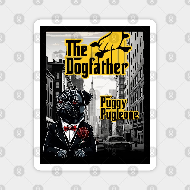 The Dogfather: Puggy Pugleone Magnet by DreaminBetterDayz