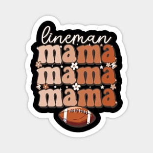 Proud Lineman mama retro Football offensive Lineman Magnet