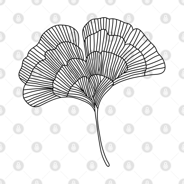 Tropical Fan Leaf by MinimalLineARt