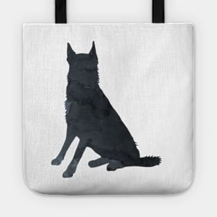 Belgian Malinois Shepherd, Black Dog Silhouette Tote