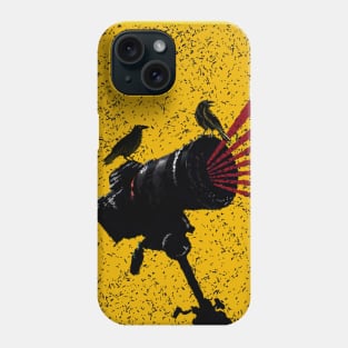 Camera and Two Crows Huginn and muninn a pair of Ravens with camera Phone Case