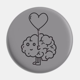 Head and Heart cartoon Pin