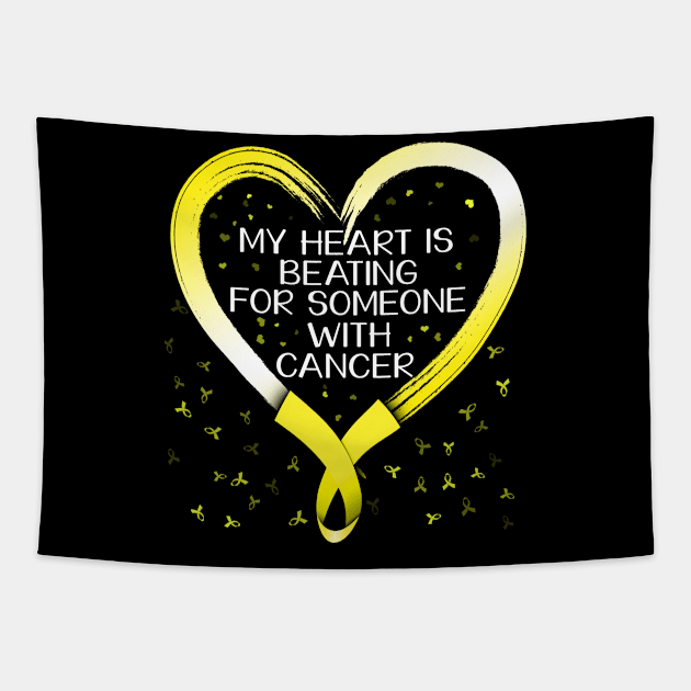 my heart bone cancer awareness Tapestry by TeesCircle