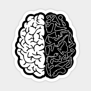 F1 Tracks On The Brain! Black and White Design Magnet