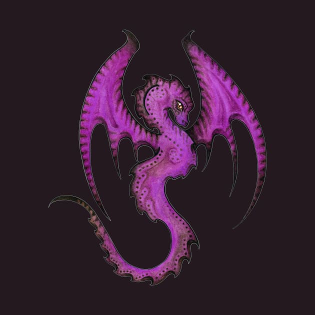 Majestic Purple Amphiptere Dragon Winged Serpent by Sandra Staple