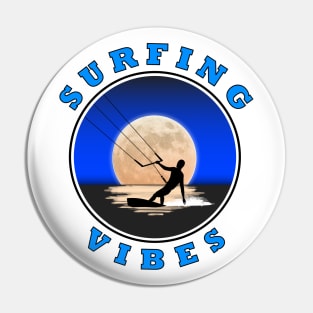 Surfing Vibes - Moon - kite surfer Pin