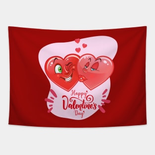 Happy Valentine's day - Funny Hearts Lovers Tapestry