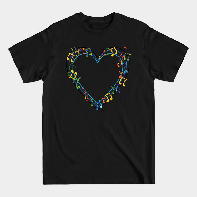 Disover Heart Note - Art Of Music - Music Is Life - T-Shirt