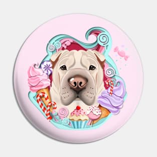 A Shar Pei in the ice cream Pin