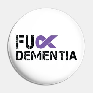 Fuck Dementia Awareness Gift Purple Ribbon Support Warrior Pin