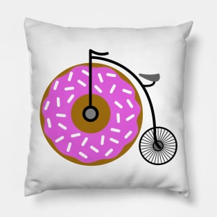 Doughnut Penny Farthing Pillow