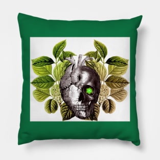 Heart Skull Greenery Pillow