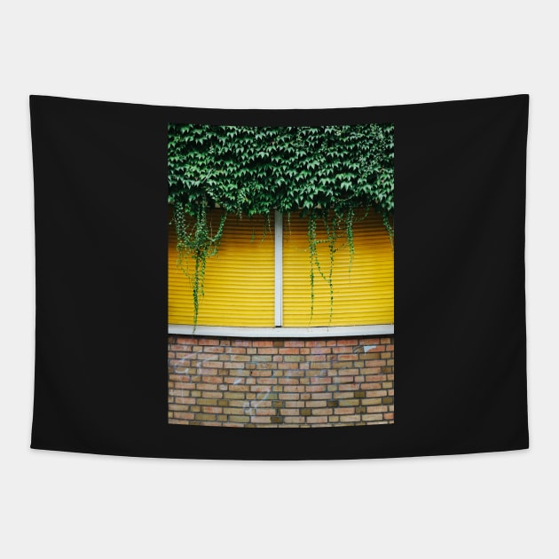 Yellow Window Roller Shutter Tapestry by visualspectrum