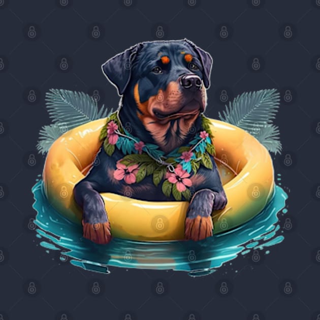 Cool Rottweiler at the Swimming Pool by dmac