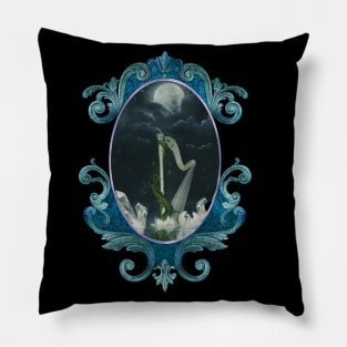 Wonderful harp and swan in the ocean Pillow