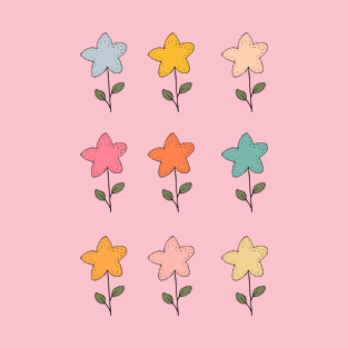 Pastel starry flowers T-Shirt