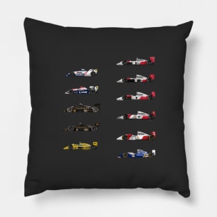 Ayrton Senna - All F1 Cars Pillow