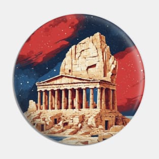 Athens Greece Starry Night Tourism Vintage Travel Poster Pin