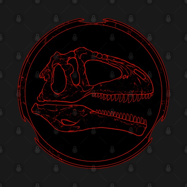 Giganotosaurus Fossil Skull by NicGrayTees