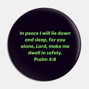 Bible Verse Psalm 4:8 Pin