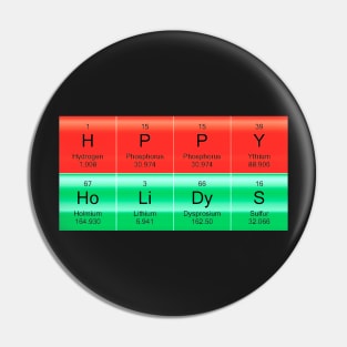 Happy Holidays with Periodic Table Symbols Pin