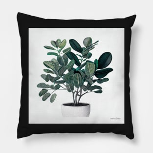 Beautiful ZZ Plant Drawing Illustration Pillow