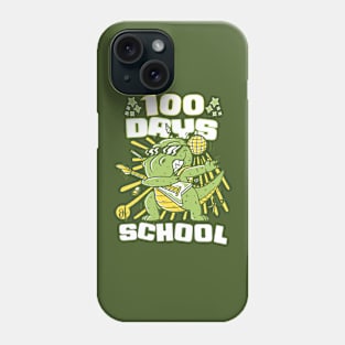 100 Days of school featuring a Rocking T-rex dino #2 Phone Case