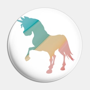 Colourful pastel rainbow unicorn Pin