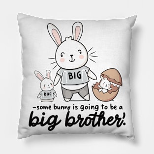 Big Brother Announcement Cute Bunny Family Design Pillow