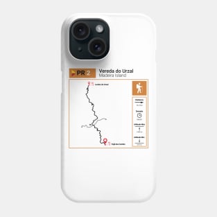 Madeira Island PR2 VEREDA DO URZAL trail map Phone Case