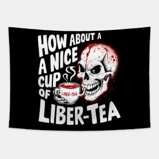 Funny Skull Nice cup of liber-tea Tapestry