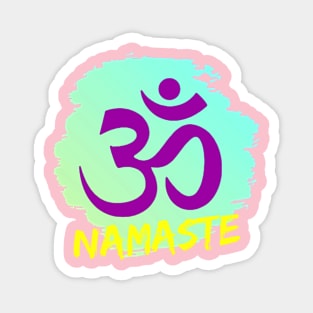 Namaste Yoga Vaporwave Stencil Design Magnet